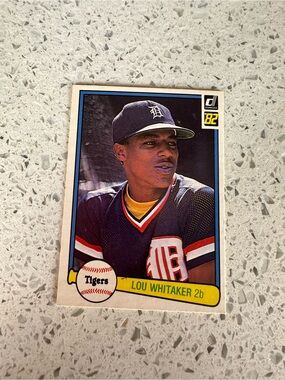 Russ Detroit Tigers Vintage Style Baseball Card - Navy, White, Red, Yellow
